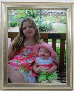 8x10 Silver Leaf Wood Photo Picture Frame 8 x 10 New - Picture 1 of 4