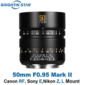 Brightin Star 50mm F0.95 II Full Frame Lens For Canon RF Sony E Nikon Z L Mount - Picture 1 of 7