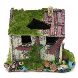 Aquarium landscaping dilapidated wooden house rockery ornaments moss house - Picture 1 of 5