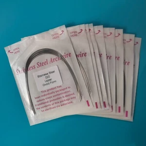 100 paquetes de cables de arco dental para ortodoncia acero inoxidable redondo con forma de ovoide diente - Imagen 1 de 6