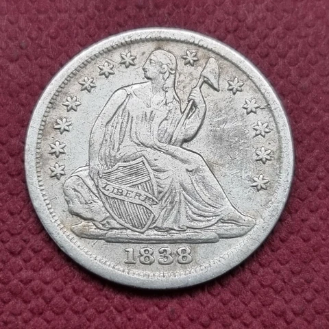 1838 Seated Liberty Half Dime 5c Better Grade XF - AU #45993 Cover