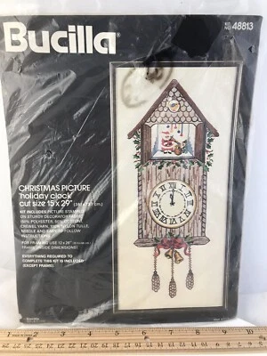 Kit Crewel Bucilla Natal Feriado 48813 Relógio Cuco 15 X 29 Selado Papai Noel R3 - Imagem 1 de 4