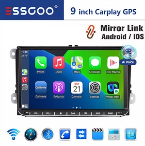 For VW GOLF MK5 MK6 Android 14 Car Stereo Apple Carplay 9" Radio GPS 1+32G WIFI - Picture 1 of 16