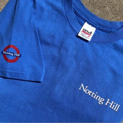Camiseta Azul Promocional Película Original Notting Hill 1999 Mediana Julia Roberts Hugh Grant Foto 1 de 4