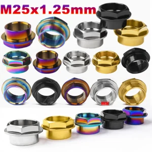 M25x1.25mm Pitch Titanium Front Wheel Axle Nut For Motorcycle Ducati Flange Nuts - Picture 1 of 18