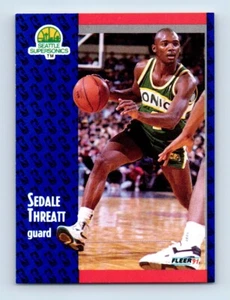 1991-92 Fleer Sedale Threatt Seattle SuperSonics #196 - Picture 1 of 2