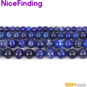 Blue Lapis Lazuli Natural Round Loose Gemstone Bead Jewelry Making 2mm Big Hole - Picture 1 of 33