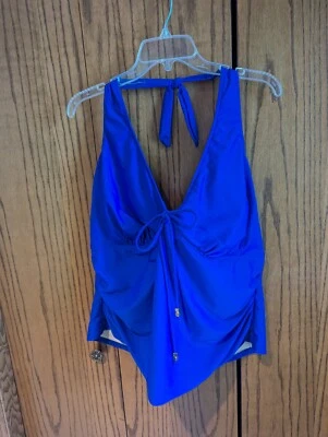 Nuevo con etiquetas Traje de baño Carol Wior 24W azul cobalto bandeau Top Hecho en EE. UU. Foto 1 de 4