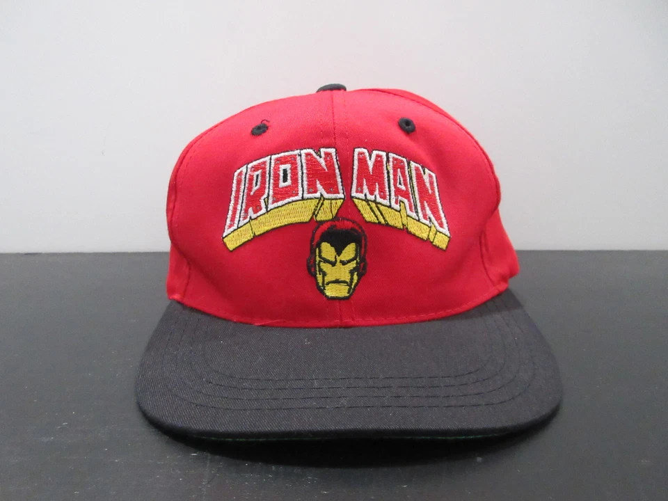 VINTAGE Iron Man Hat Cap Snap Back Red Marvel TV Show Movie Comic Boys Kids 90s - Image 1 of 4