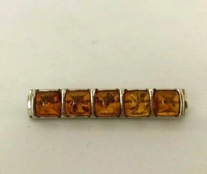 Beautiful Vintage Sterling Silver Baltic Amber Brooch/Pin - Picture 1 of 7