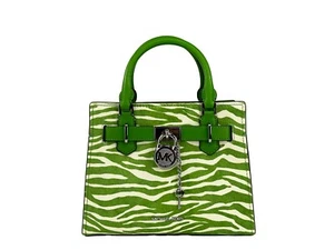 Michael Kors Hamilton Small Leather Zebra Print Satchel Crossbody - Picture 1 of 5