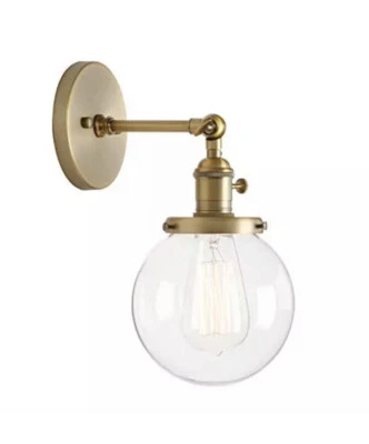 Aplique de pared industrial vintage Permo accesorio de iluminación con mini 5,9" redondo transparente Foto 1 de 2