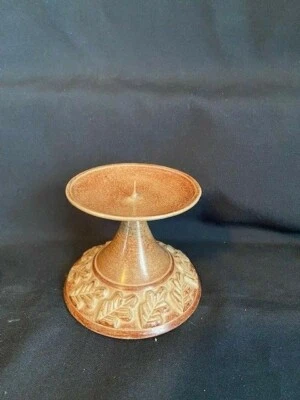 SOPORTE VELA PILAR OTOÑO 3" SOPORTE METAL PESADO FIELTRO FONDO MARRÓN 3.5" ALTO Foto 1 de 3