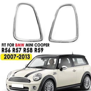2x Chrome Rear Tail Light Frame Cover Trim For Mini Cooper R56 R57 R58 R59 07~13 - Picture 1 of 7