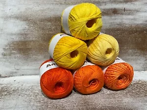 lot of 6 Circulo ANNE cotton yarn Knitting Crochet SIZE 3 Thread - LOT G Citrus - Picture 1 of 4