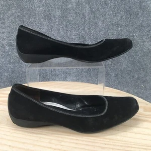 Paul Green Shoes Womens UK7.5 Casual Slip On Ballet Flats Black Suede Leather - Picture 1 of 17