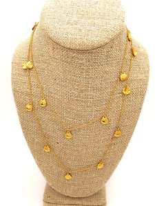 Dainty 36" Stella and Dot Gold Tone with Gold Tone Charms Necklace