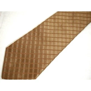 Cravatta uomo DKNY cravatta marrone marrone a quadri 100% seta 58" - Foto 1 di 4