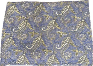 Pottery Barn Blue Yellow Paisley Quilted Standard Size Shams Tie Closure Pillow - Picture 1 of 5