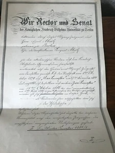 1889 Königliche Friedrich Wilhelms Universität zu Berlin - Abgangszeugnis - Bild 1 von 4