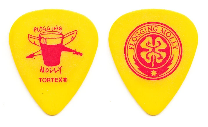 Flogging Molly Yellow/Red Guitar Pick - 2014 Tour - Image 1 of 1