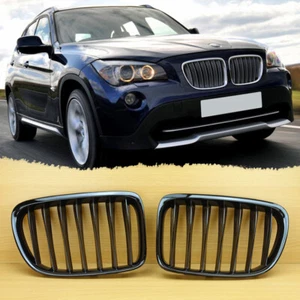 Parrillas con capucha plana para riñón negro brillante BMW E84 X1 28i 18d 20d 23d 25d 09-14 - Imagen 1 de 6
