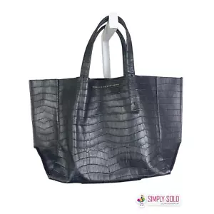 Ampersand As Apostrophe Damen Beuteltasche Handtasche schwarz Krokomuster Leder 725 $ - Bild 1 von 9