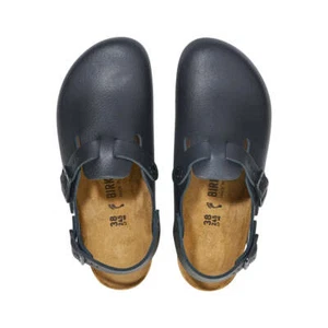 Birkenstock Tokio Supergrip Black Smooth Leather Clog Chef Shoes - Bild 1 von 3