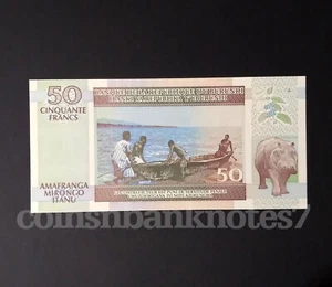 Burundi 50 Francs Banknoten 1999, P36 Stempelglanz / Nilpferd - Bild 1 von 3
