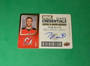2017/18 MVP Hockey Auto Taylor Hall NHL Player Credentials level 4 Bruins - Picture 1 of 2