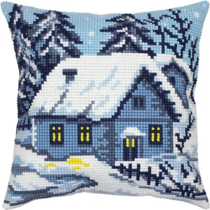 Hágalo usted mismo Kit de Cojín Punto de Cruz Estampado "Invierno", 16x16" / 40x40 cm - Imagen 1 de 5