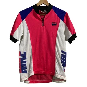 Vintage Nike 90s Bicycle Jersey Cycling Pink Purple Shirt Mens Small - Picture 1 of 4