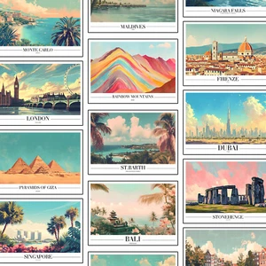 Vintage Classic World Travel Poster Retro Art Deco World Travel Posters A4 A3 - Picture 1 of 37