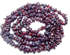 34" Baroque 6-7mm Natural Garnet Gemstone Stone Necklace for Women Long Necklace - Picture 1 of 4