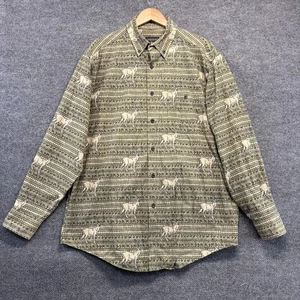 Woolrich Shirt Men XL Southwestern Deer Print Long Sleeve Button Down - Picture 1 of 8