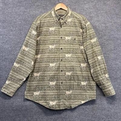 Woolrich Shirt Men XL Southwestern Deer Print Long Sleeve Button Down - Image 1 of 4