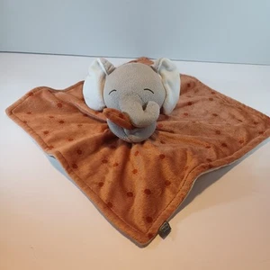 Modern Moments Gerber Gray Elephant Brown Lovey Baby Security Blanket - Picture 1 of 9