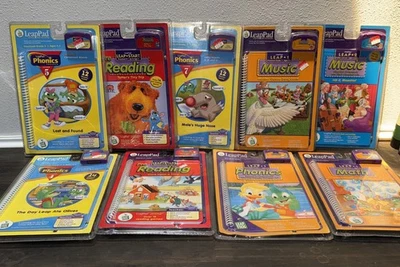 LeapFrog LeapPad Interactive 9 New Book And Cartridge Lot! Math,Reading And More - Image 1 of 4
