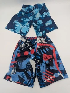 Toddler Nike Lot Boys Dri-Fit Shorts Size 6 M 5–6Y Blue Camo & Abstract Pair - Picture 1 of 10