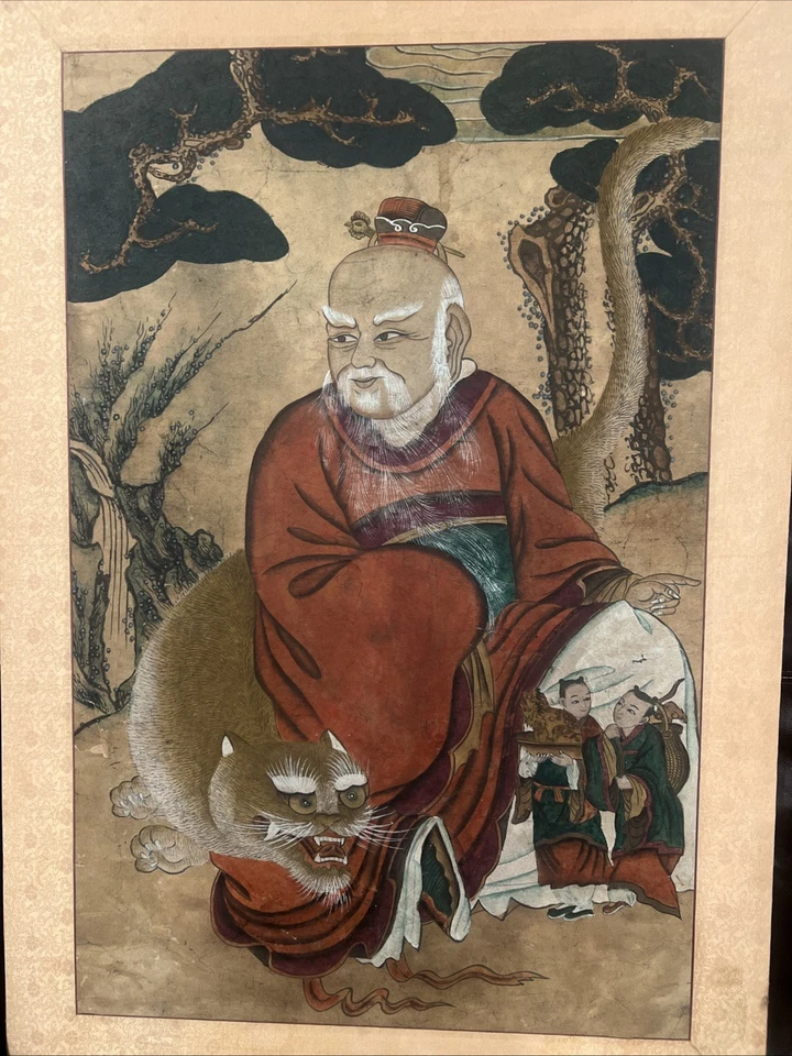 Pintura antigua espíritu montaña coreano en buen estado Foto 1 de 2