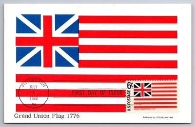 #1352 Historic American Flags Grand Union FDC Colorano Maxi Card - Image 1 of 2