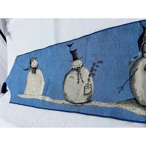 Debbie Taylor Kerman Schneemann Tischläufer Blau Winter Urlaub Akzent - Bild 1 von 5