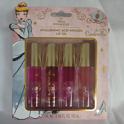 Disney Princess CINDERELLA Hyaluronic Acid Infused Lip Oil Set 4 Piece Set New - Image 1 of 4
