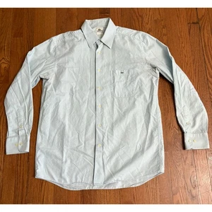 Camisa Lacoste Hombres 42 Bebé Azul Informal Abotonada Algodón Vestido Preppy Algodón Usada en Excelente Condición - Imagen 1 de 5
