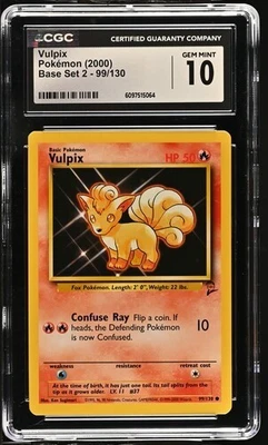 Vulpix 99/130 - Pokémon Base Set 2 CGC 10 GEM MINT - Image 1 of 3