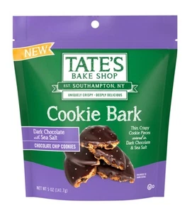 🟢 Nuevo Tate's Bake Shop COOKIE BARK Chocolate Oscuro Sal Marina Chip Crujiente 5oz - Imagen 1 de 2