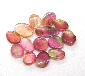Natural Pink Bio Color Tourmaline Slices 14 Pcs Tourmaline Gemstones Lot 12.3 Ct - Picture 1 of 7