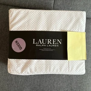 Lauren Ralph Lauren Queen Bettwäsche Set Avalon Punkte Weiß Grau 4tlg Hellgrau Landhaus - Bild 1 von 5