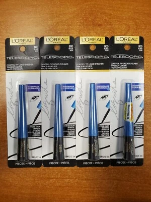 4 Pack: L'Oreal Telescopic Control Tip Liquid Eyeliner *#800 BLACK* (1906 R2P1) - Image 1 of 2