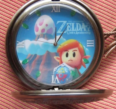 Nintendo Legend of Zelda Links Awakening Dream Island Pocket Watch Taito w/ Box - Image 1 of 4